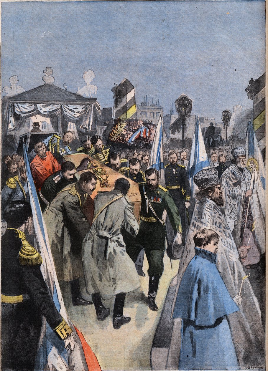 Az oroszországi Szentpéterváron (Szentpétervár): Alekszandrovics nagyherceg (Aleksej Alekszandrovics Romanov) temetése alkotó: Anonymous Anonymous