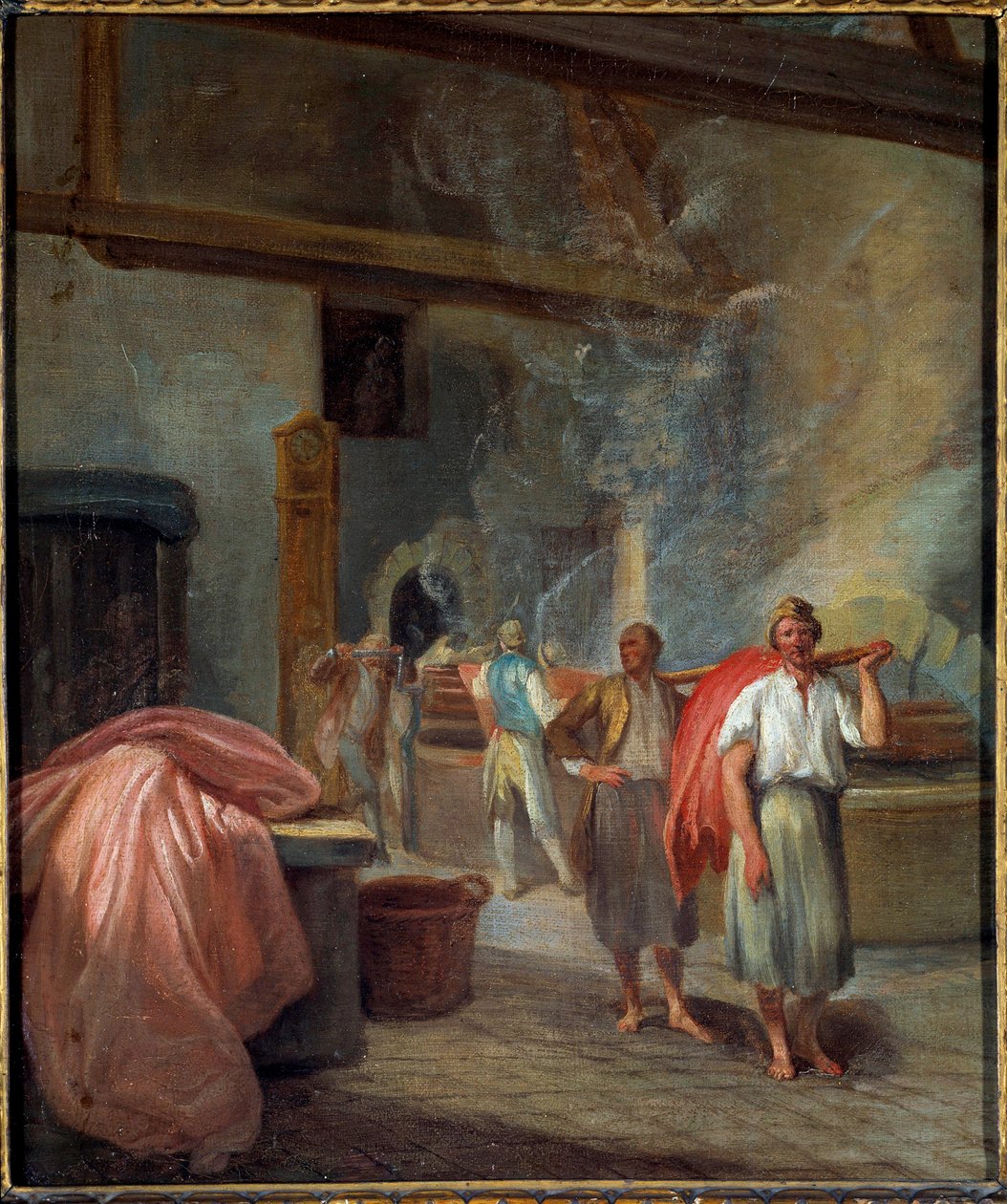 Egy festőműhely belseje a Les Gobelins Anonymous festménynél. 1760. Méret: 0,37 x 0,30 m Párizs, Musee Carnavalet alkotó: Anonymous Anonymous