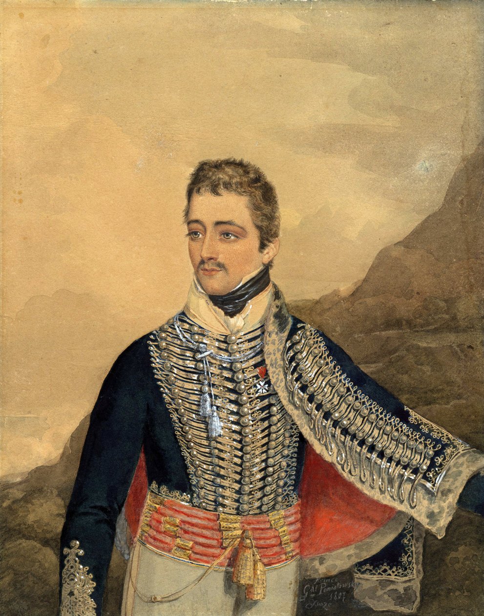 Jozef Antoni Poniatowski (1763-1813) - Jozef Poniatowski herceg - Névtelen - 1807 - Akvarell, gouache papíron - 26,5x21 - Magángyűjtemény alkotó: Anonymous Anonymous