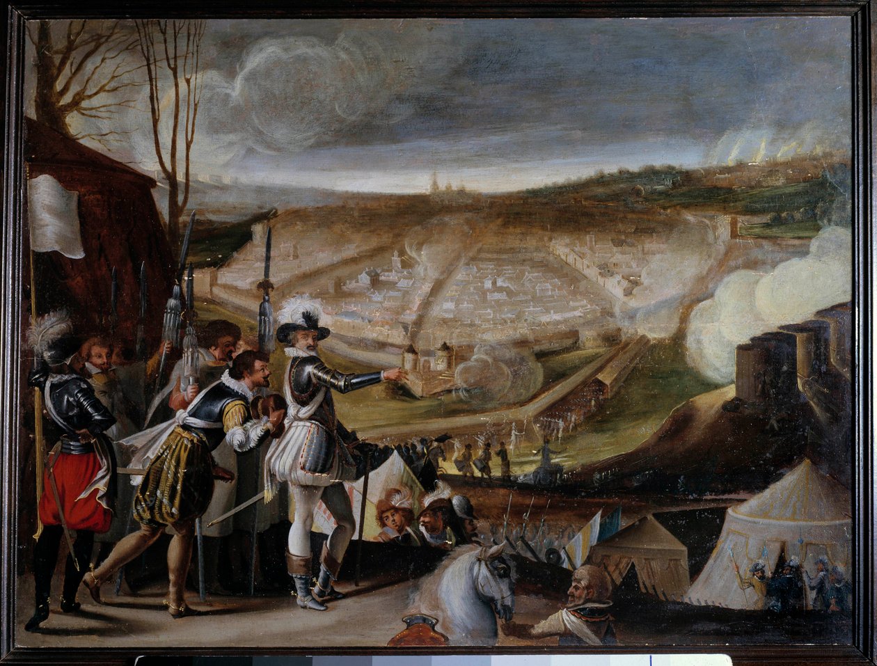 IV. Henrik király tábora (1553-1610) egy város ostrománál Ez minden bizonnyal Amiens városának székhelye 1597-ben. Névtelen festmény. Nap 0,39x0,53 m alkotó: Anonymous Anonymous