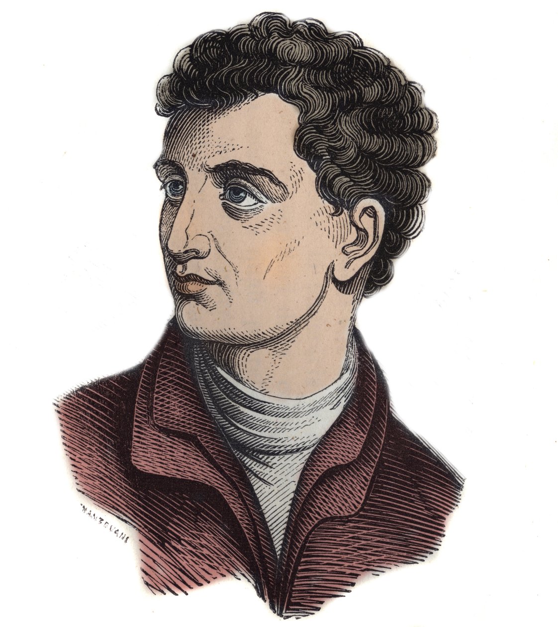 LEONE BATTISTA ALBERTI (1404-1472). Olasz matematikus, építész, festő és író. gravírozás - alkotó: Anonymous Anonymous