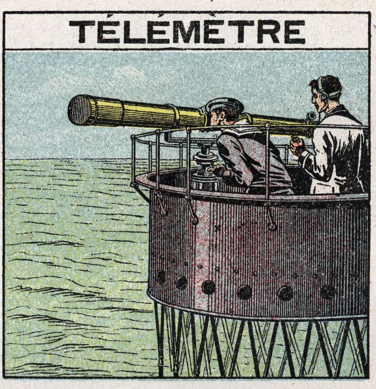 Fényreflexió: a navigációhoz használt távmérő. Névtelen illusztráció 1925-ből. Magángyűjtemény. alkotó: Anonymous Anonymous