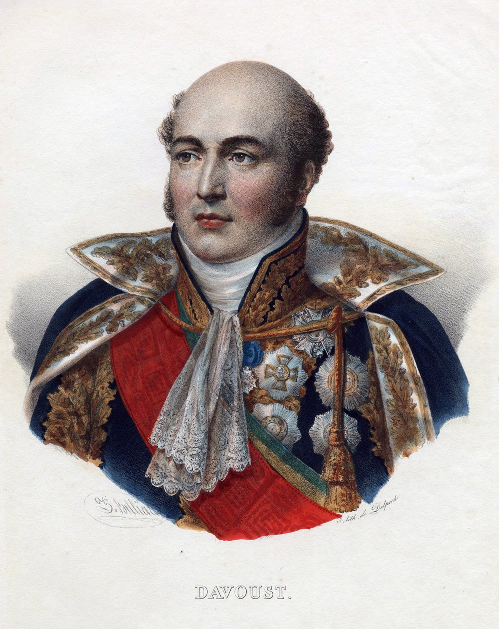 Louis Nicolas (Louis-Nicolas) Davout (1770-1823), Franciaország marsallja - Anonymous - 1835 - Litográfia, akvarell - 32x24 - Magángyűjtemény alkotó: Anonymous Anonymous