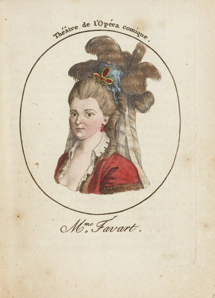 Madame Justine Favart (1727-1772) névtelen, 18. század vége. - Rézmetszet, akvarell - Magángyűjtemény alkotó: Anonymous Anonymous