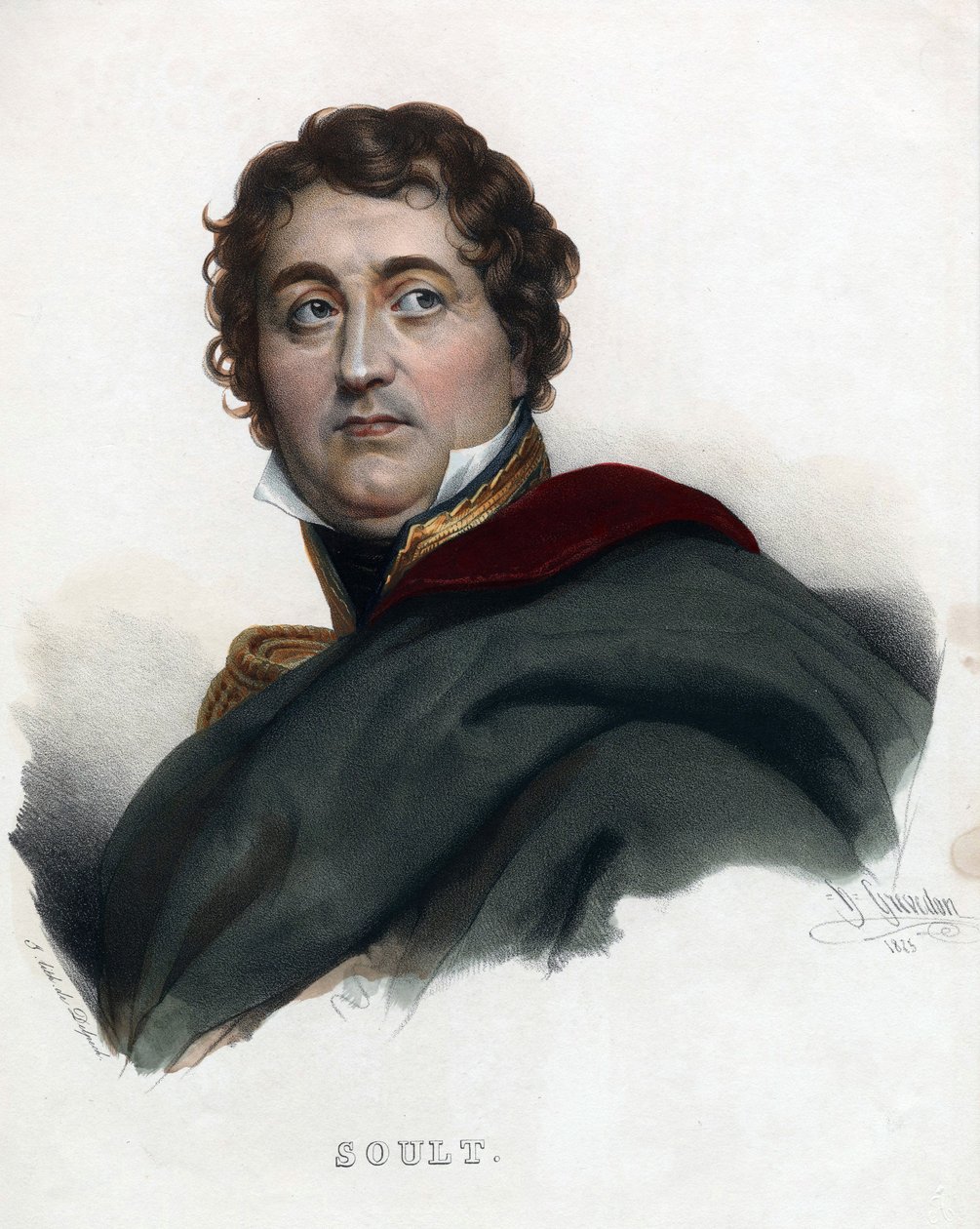 Nicolas Jean de Dieu tábornok (Jean-de-Dieu) Soult - Anonymous - 1835 - Litográfia, akvarell - 32x24 - Magángyűjtemény alkotó: Anonymous Anonymous
