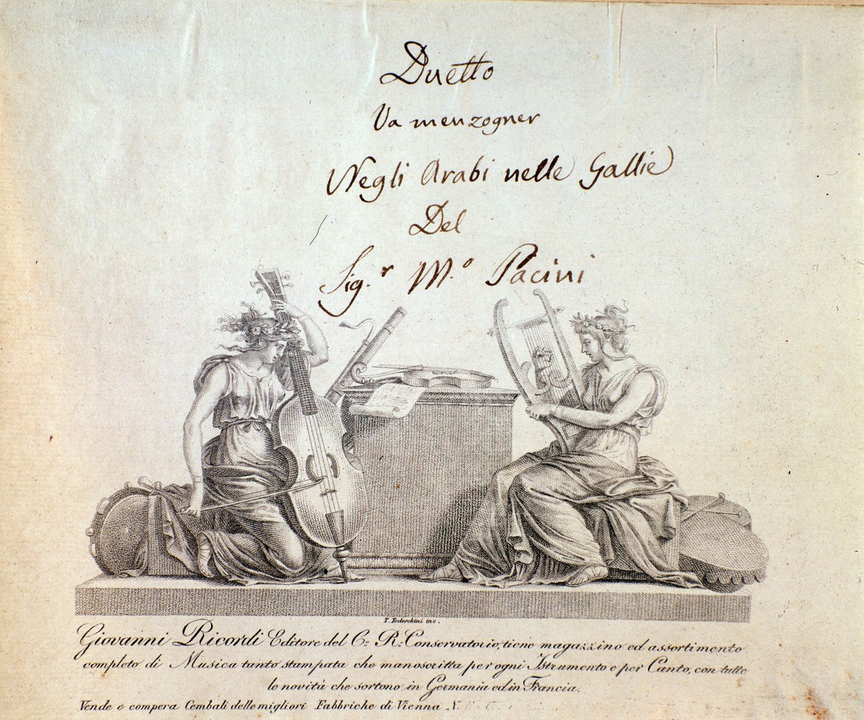 Oldal az opera sorozatból: G Pacini A gallok arabjai alkotó: Anonymous Anonymous