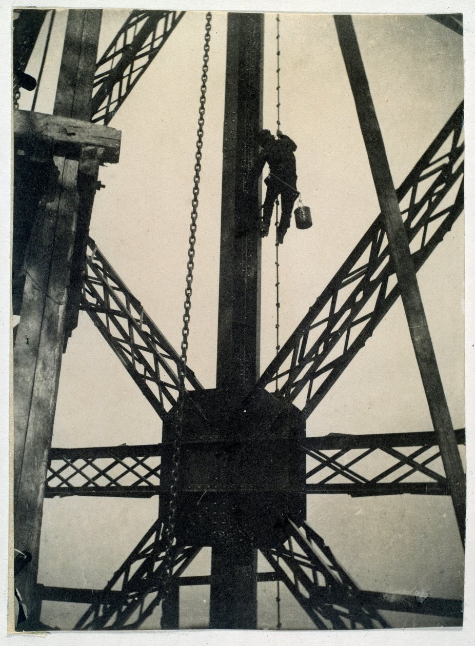 Festő az Eiffel-toronyról 1889-ben, Párizsban alkotó: Anonymous Anonymous