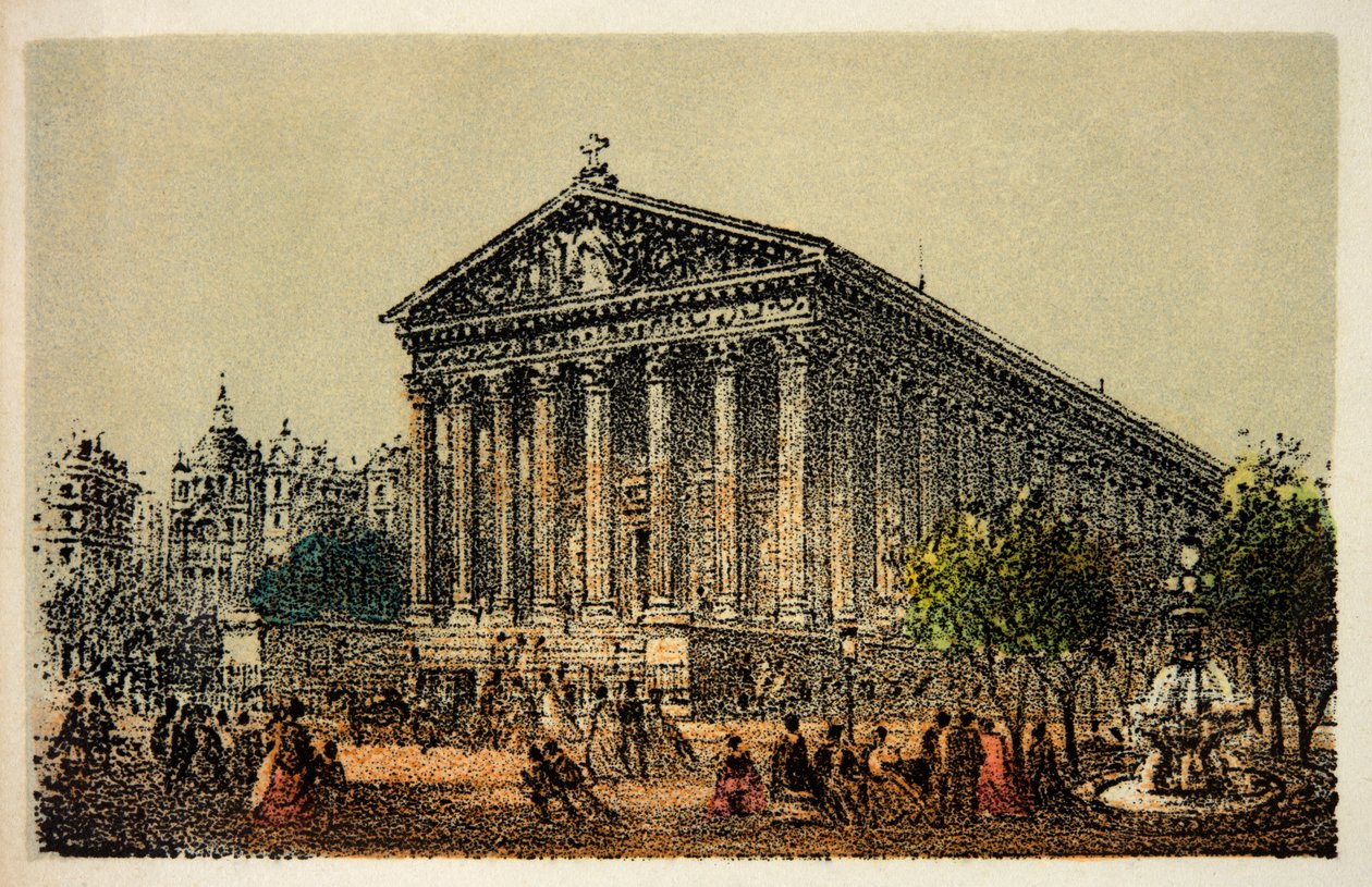 Párizs 1874: La Madeleine templom, magángyűjtemény alkotó: Anonymous Anonymous