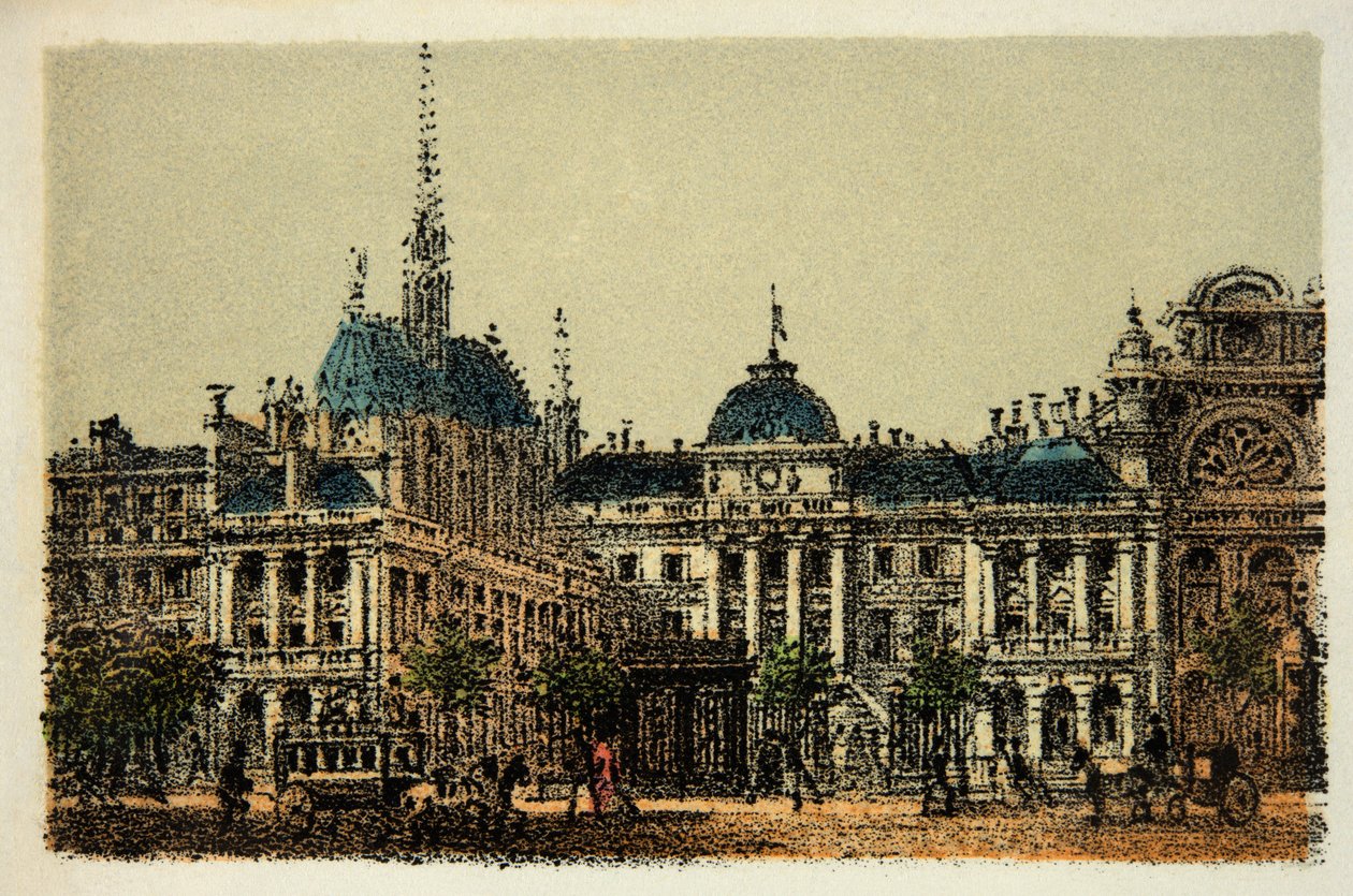 Párizs 1874-ben: Az Igazságügyi Palota és a Sainte Chapelle, Magángyűjtemény alkotó: Anonymous Anonymous