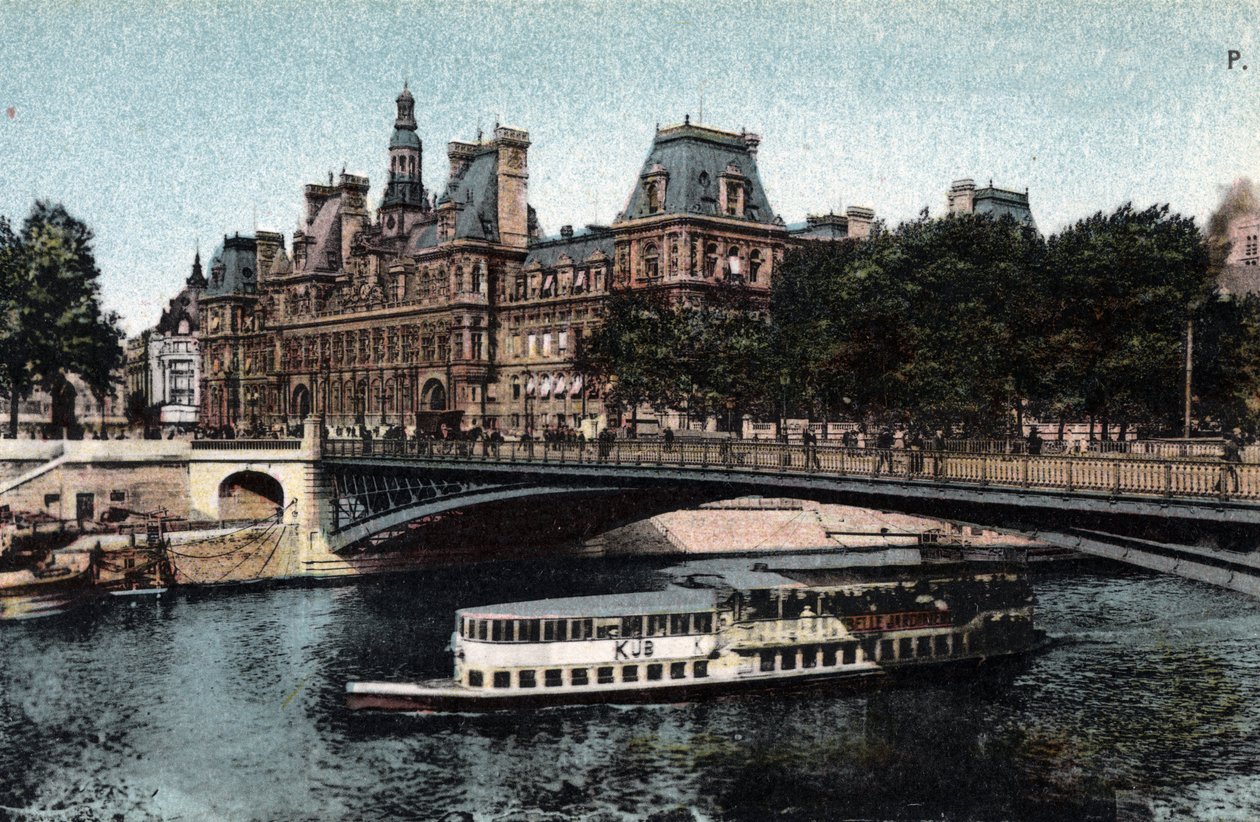 Párizs: kilátás a Hotel de Ville-re és a Pont d