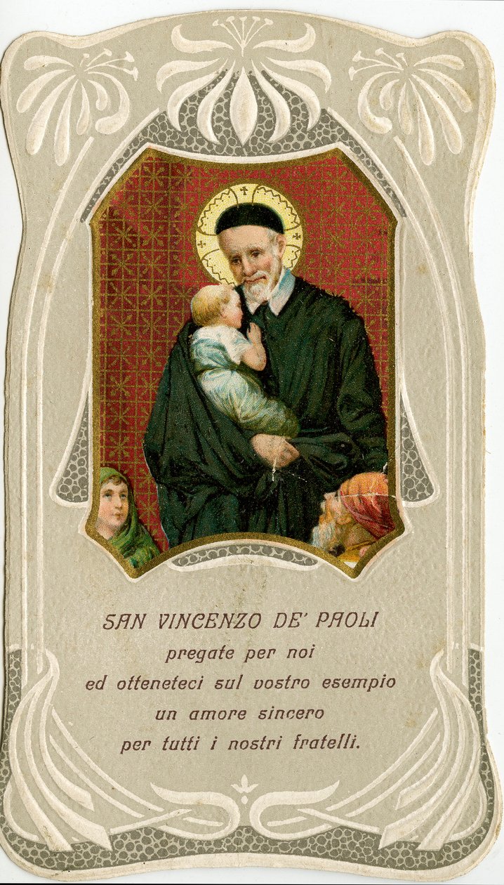 Jámbor kép: St Vincent de Paul (kromolitográfia) alkotó: Anonymous Anonymous
