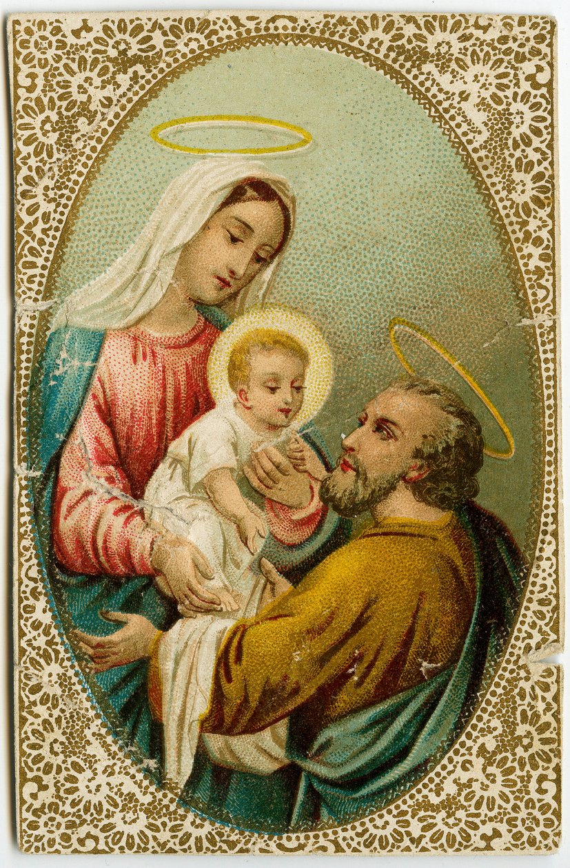 Jámbor kép: A szent család (kromolitográfia) alkotó: Anonymous Anonymous