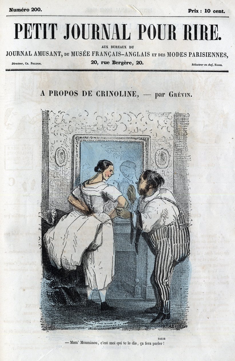 Politikai és társadalmi rajzfilm a Második Birodalom idején. „A Crinoline-ról” alkotó: Anonymous Anonymous