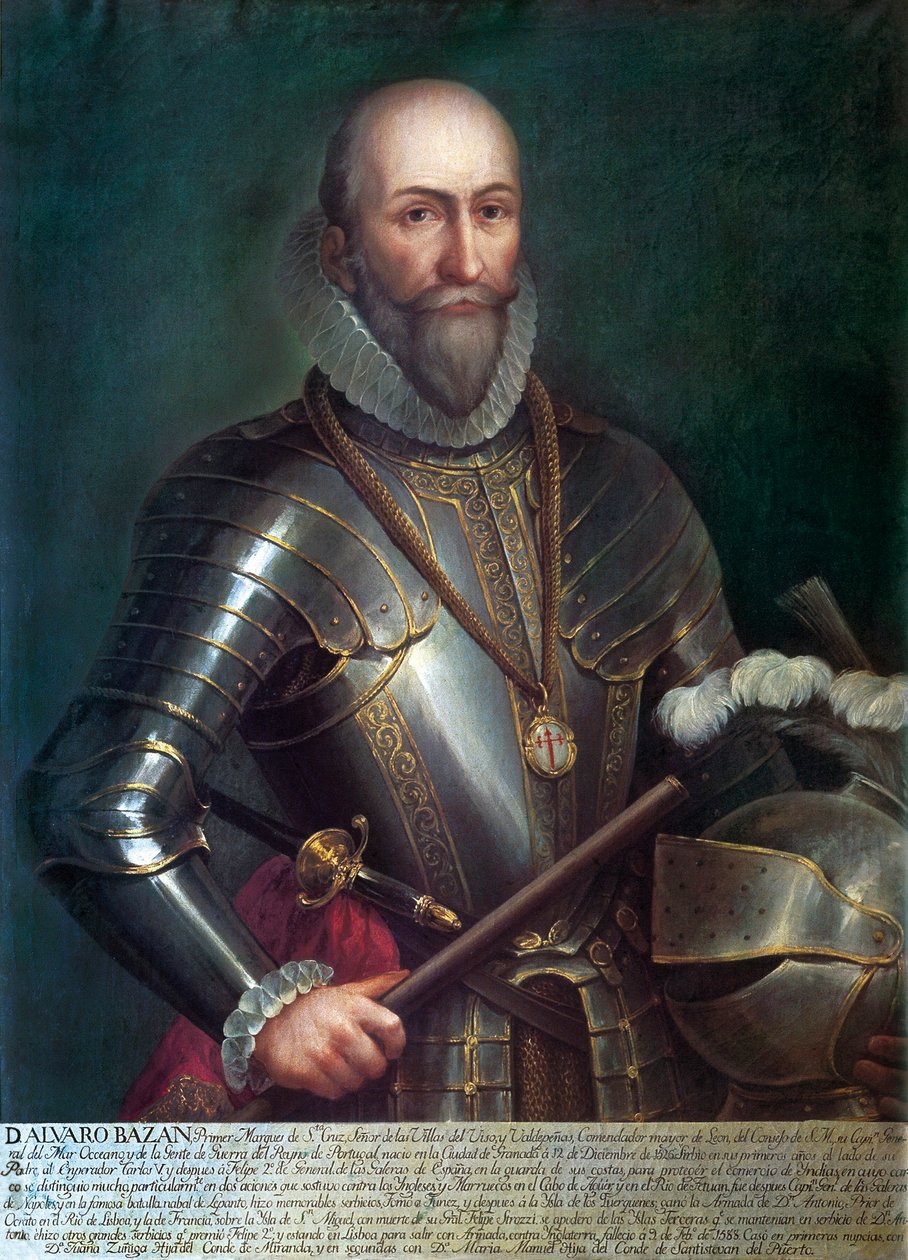 Alvaro de Bazan y Guzman, Santa Cruz első márki (1526-1588), spanyol admirális és navigátor portréja. Névtelen festmény, olaj, vászon. alkotó: Anonymous Anonymous