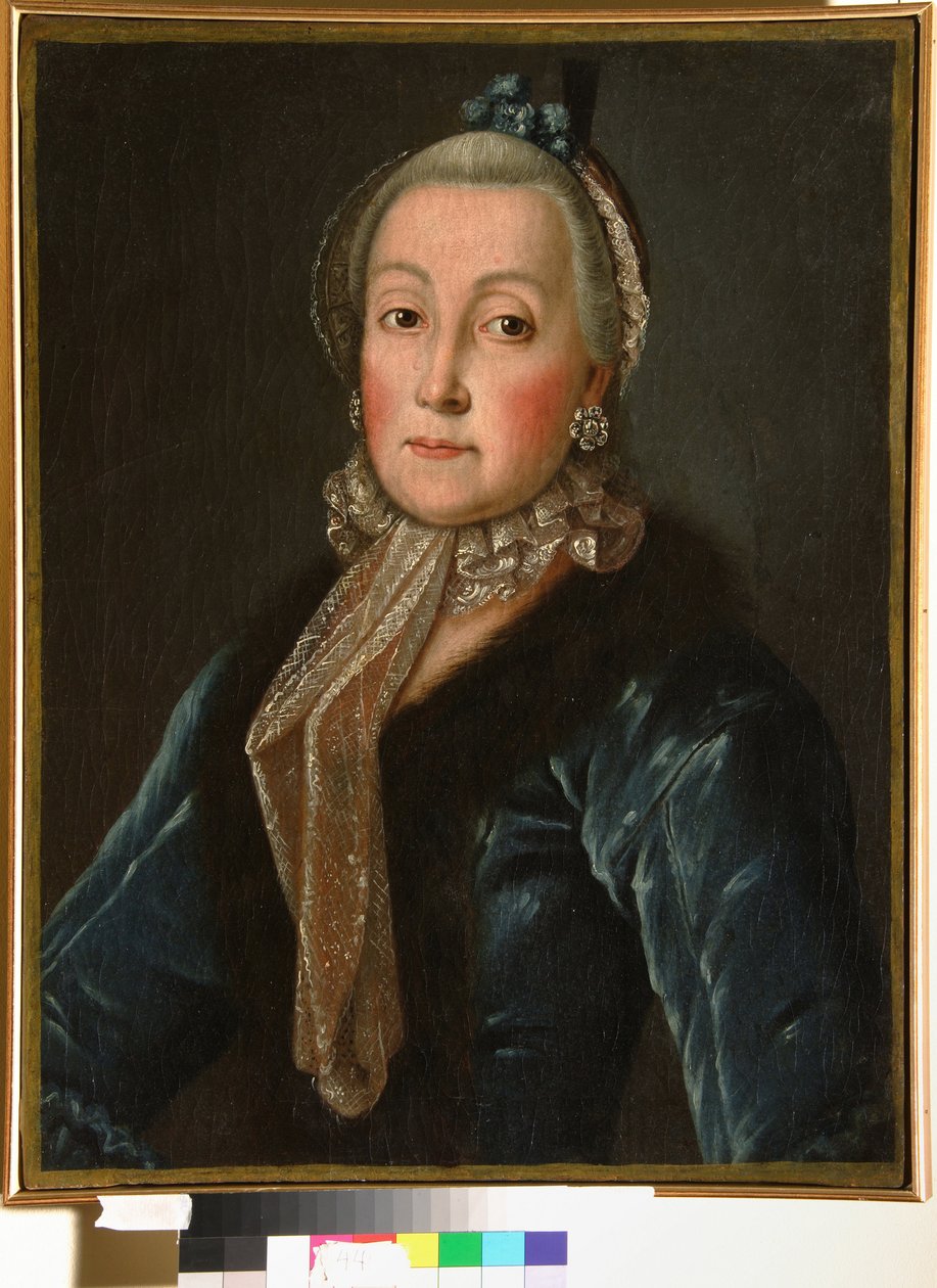 Anna Danilova Trubetskaya grófnő (1710-1780) portréja, ne. Drutskaya Sokolinskaya - Névtelen festmény, olaj, vászon (60x46,5 cm), 18. század második fele - (Anna Danilovna Trubetskaya grófnő portréja, szül.: Drutskaya-Sokolinskaya, OilSokolinskaya alkotó: Anonymous Anonymous
