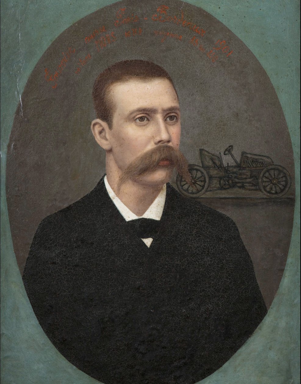 ""A francia versenyautó-versenyző, Henri Fournier (1871-1919) portréja"" Anonymous Painting 1901 Magángyűjtemény alkotó: Anonymous Anonymous