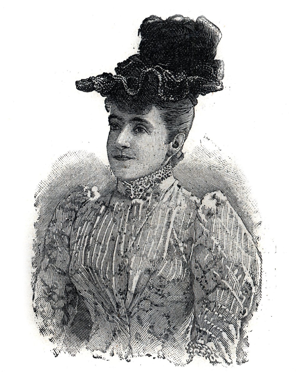 Adelina Patti (1843-1919) olasz énekesnő portréja. Metszet a "" Le Petro Parisien" -ben alkotó: Anonymous Anonymous