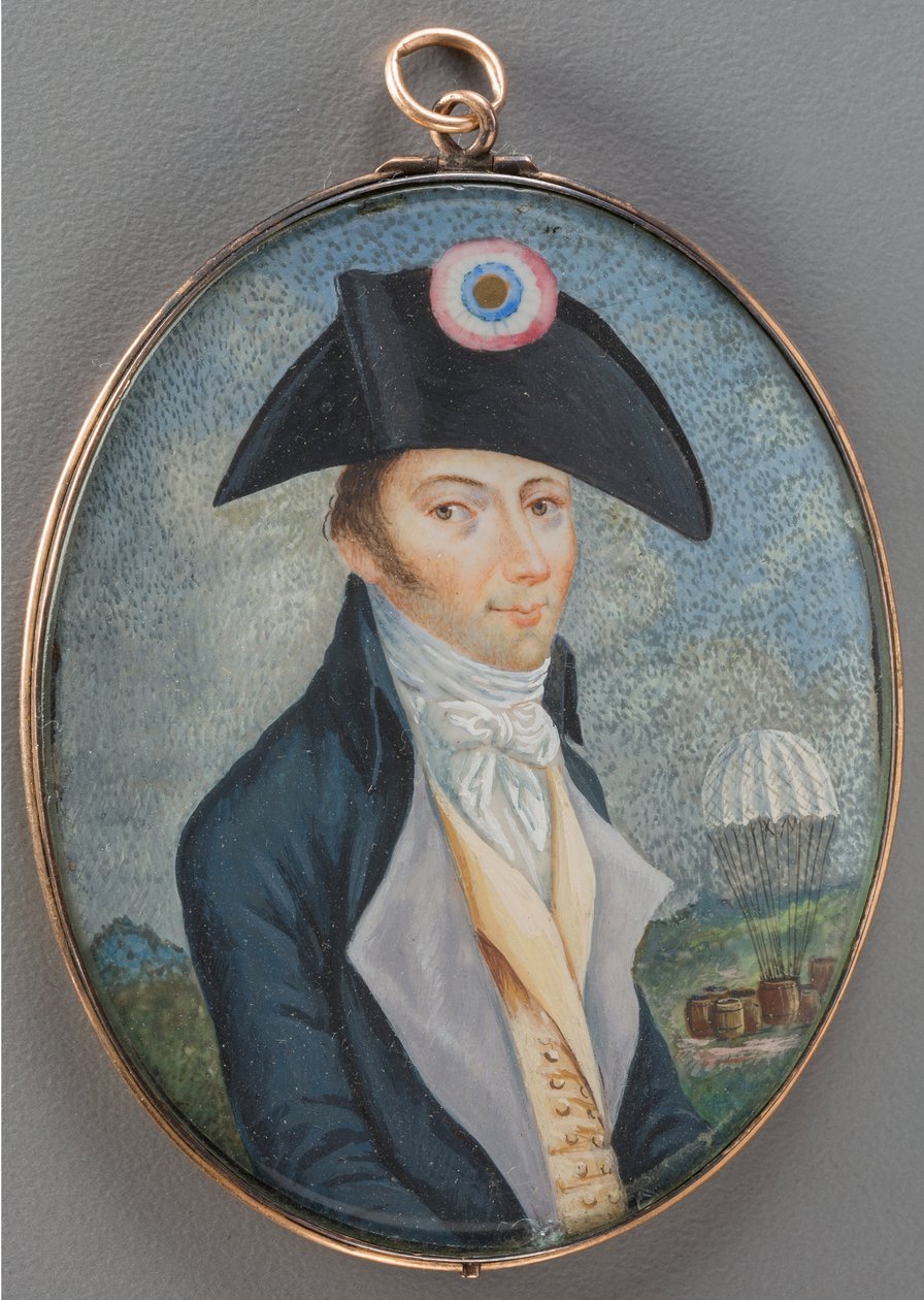 Andre Jacques Garnerin (1769-1823), Anonymous portréja. Akvarell, Gouache kürtön, 18. század vége. Magángyűjtemény alkotó: Anonymous Anonymous