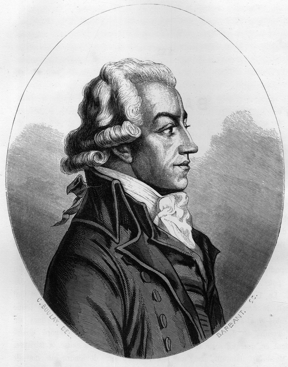 Antoine Pierre Joseph Marie Barnave (1761-1793) francia politikus portréja – Metszet 1863-ból Dupray de La Maherie „A Vörös Könyv – Histoire De L