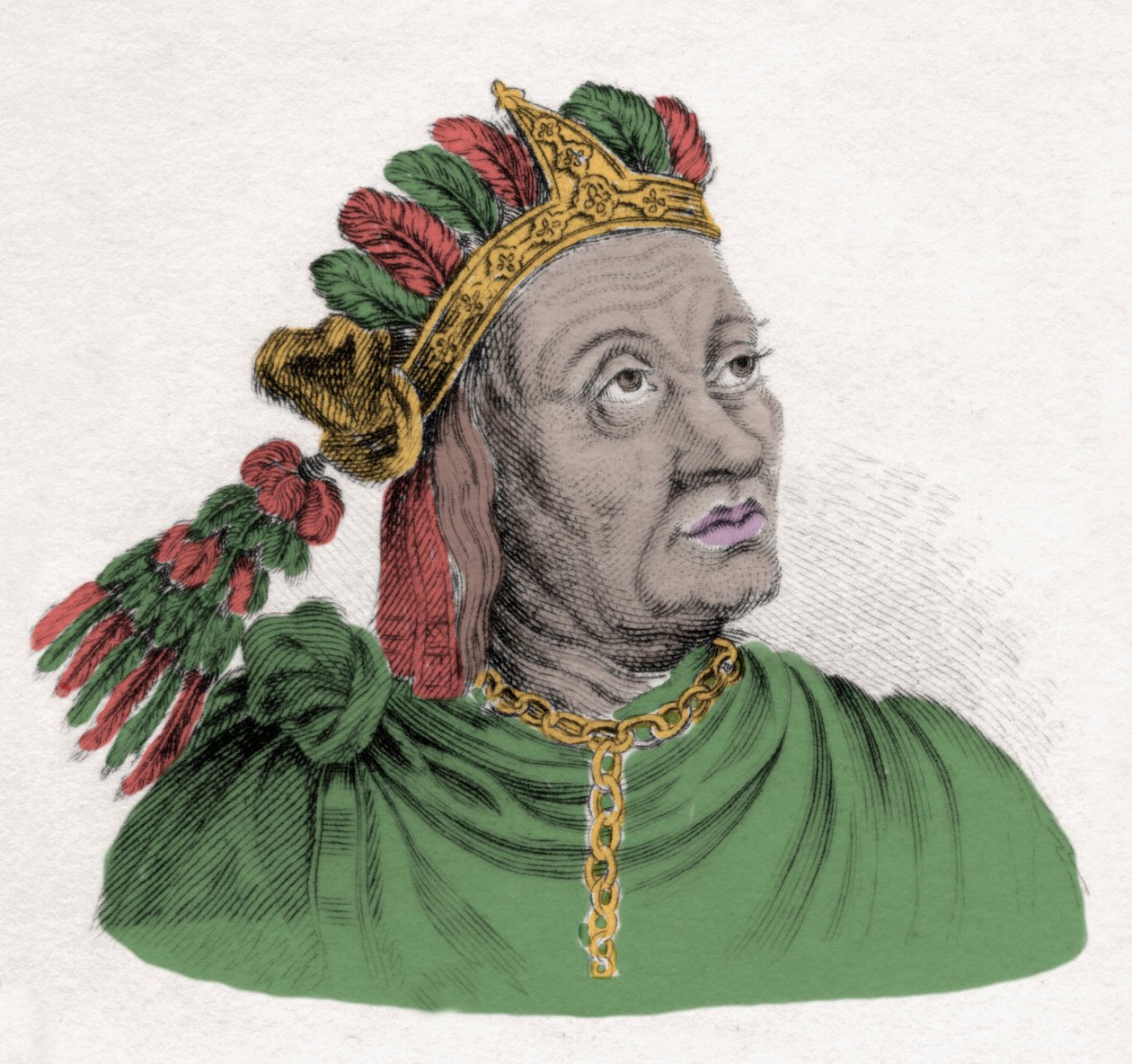 Atahualpa (1502-1533), az Inka Birodalom utolsó császárának portréja. századi metszet. milánói alkotó: Anonymous Anonymous