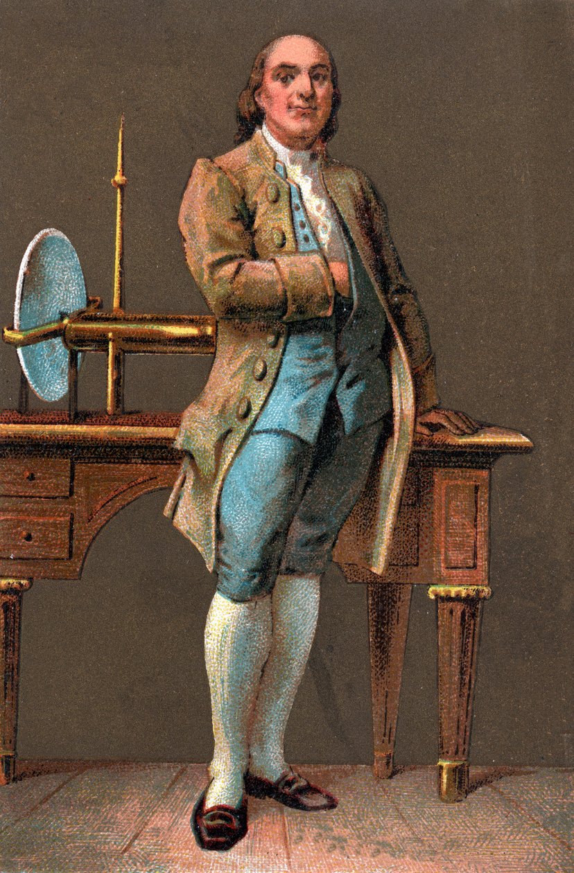 BENJAMIN FRANKLIN (1706-1790) amerikai nyomdász, kiadó, tudós, feltaláló, államférfi és diplomata portréja. Kromolitográfia Magángyűjtemény alkotó: Anonymous Anonymous