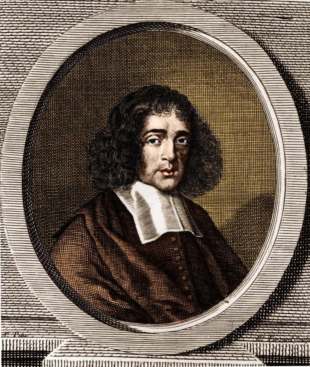 Baruch Spinoza (1632-1677), holland filozófus, más néven Bento de Espinosa vagy Benedictus de Spinoza vagy Benoit de Spinoza portréja. alkotó: Anonymous Anonymous