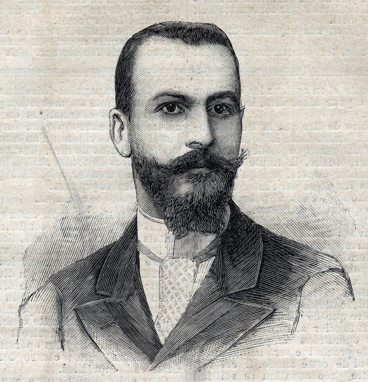 Casimir Maistre (1867-1957) francia felfedező Afrikában portréja. Metszet a „Le Peute Parisien”-ben alkotó: Anonymous Anonymous