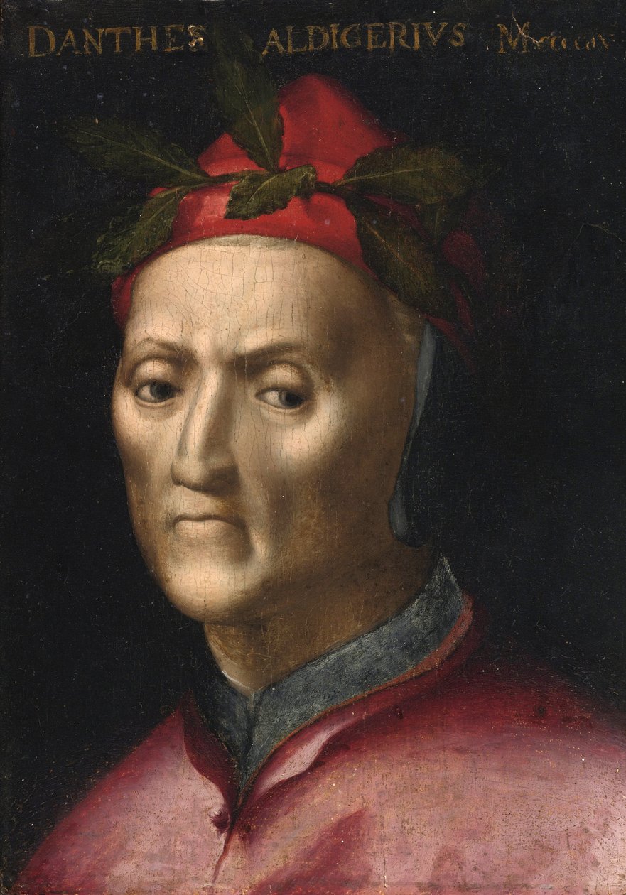 Dante Alighieri (1265-1321) portréja - Névtelen festmény a 16. századból - magángyűjtemény alkotó: Anonymous Anonymous