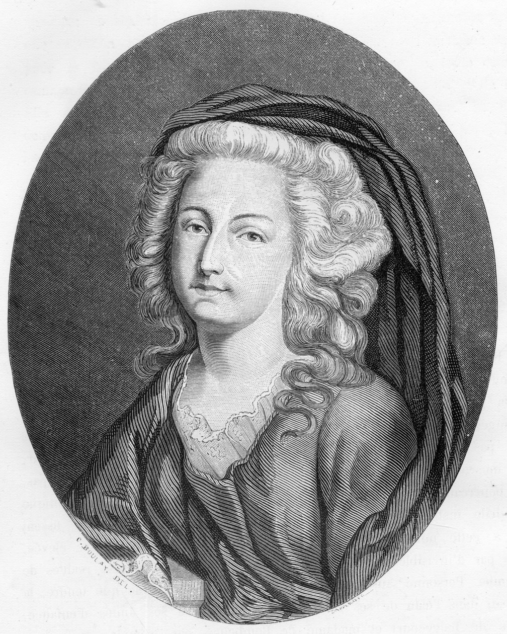 Erzsébet Fülöp-szigeteki Marie Helene francia portréja, Madame Elisabeth (1764-1794), XVI. Lajos nővére – Metszet 1863-ból a „Le Livre Rouge – Histoire De L