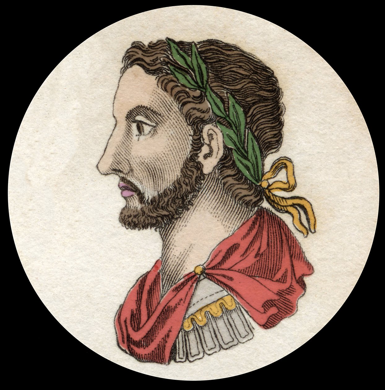 Antoninus Pius császár (86-181) portréja. századi metszet. milánói alkotó: Anonymous Anonymous