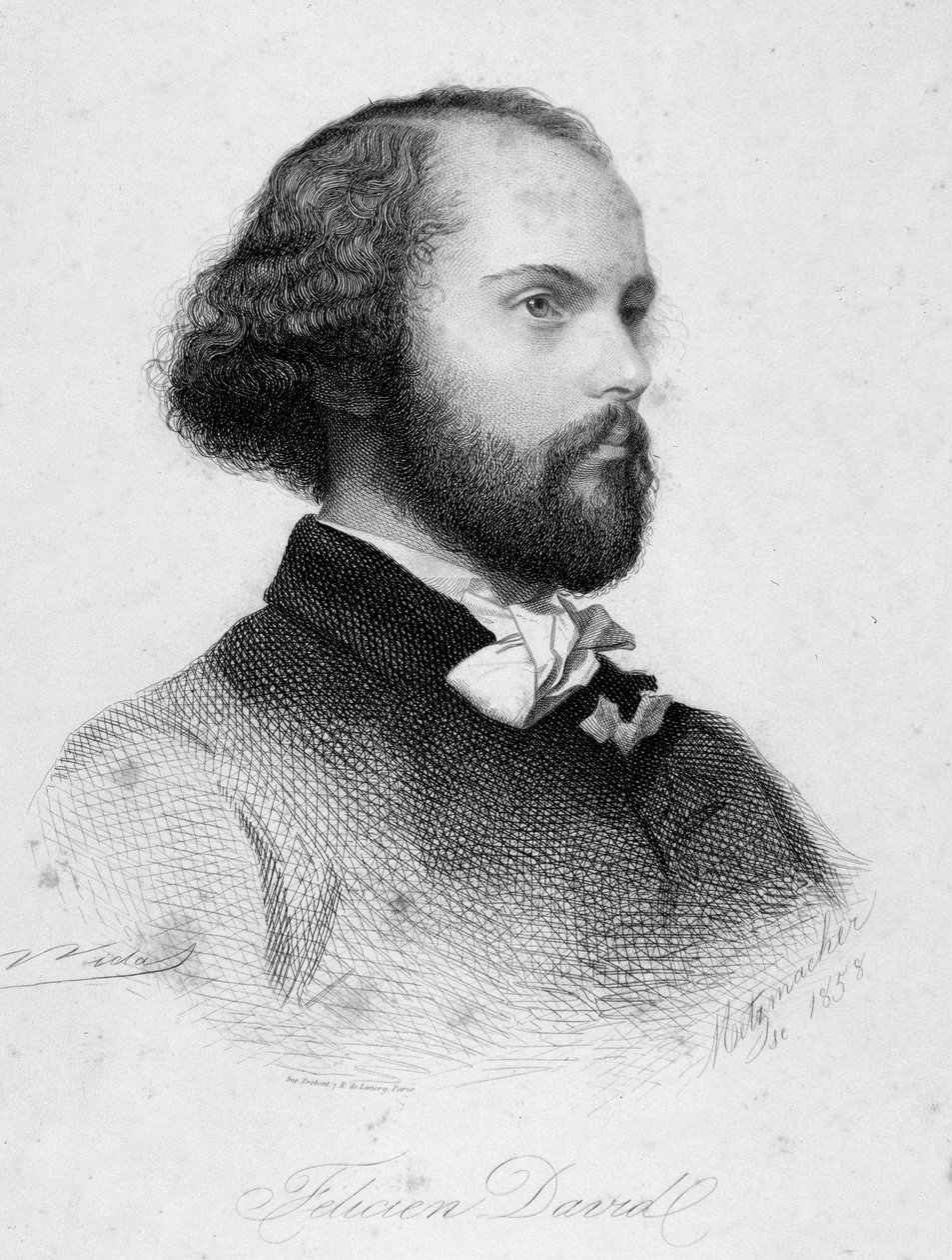 Felicien Cesar David portréja (metszet) alkotó: Anonymous Anonymous