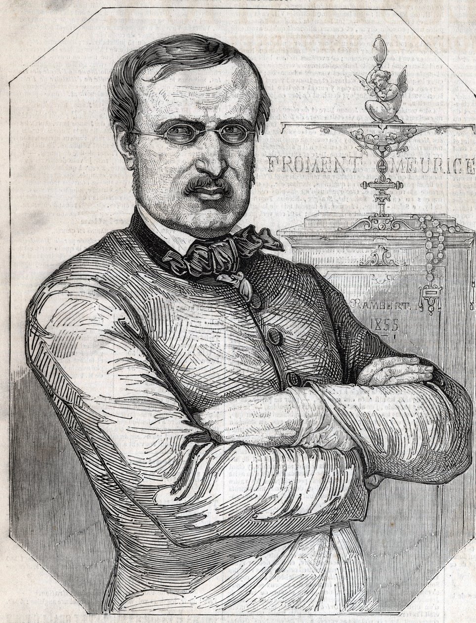 Francois-Desire Froment-Meurice (Francois Desire Froment Meurice) (1802-1855) francia aranyhal portréja. Metszet 1855-ből. Magángyűjtemény. alkotó: Anonymous Anonymous