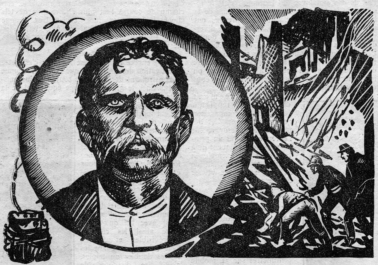 Francois Claudius Koenigstein dit Ravachol (1859-1892), terrorista és anarchista portréja. Az illusztráció az 1931-es „” Le petit Journal illustrious” című könyvből származik alkotó: Anonymous Anonymous