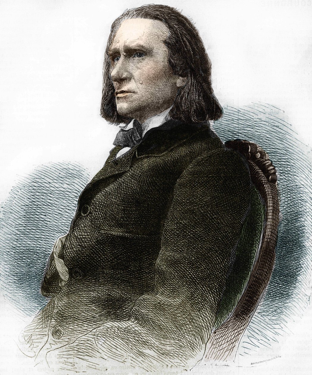 Liszt Ferenc magyar zongoraművész és zeneszerző (1811 - 1886) portréja. alkotó: Anonymous Anonymous