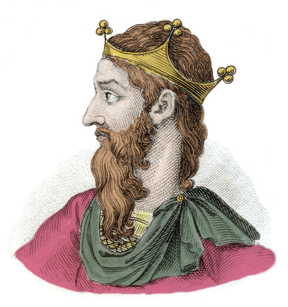 Frederic Barberossa (Federico Barbarossa) (1122-1190), német római császár portréja, Hauhenstaufen. századi metszet. milánói alkotó: Anonymous Anonymous