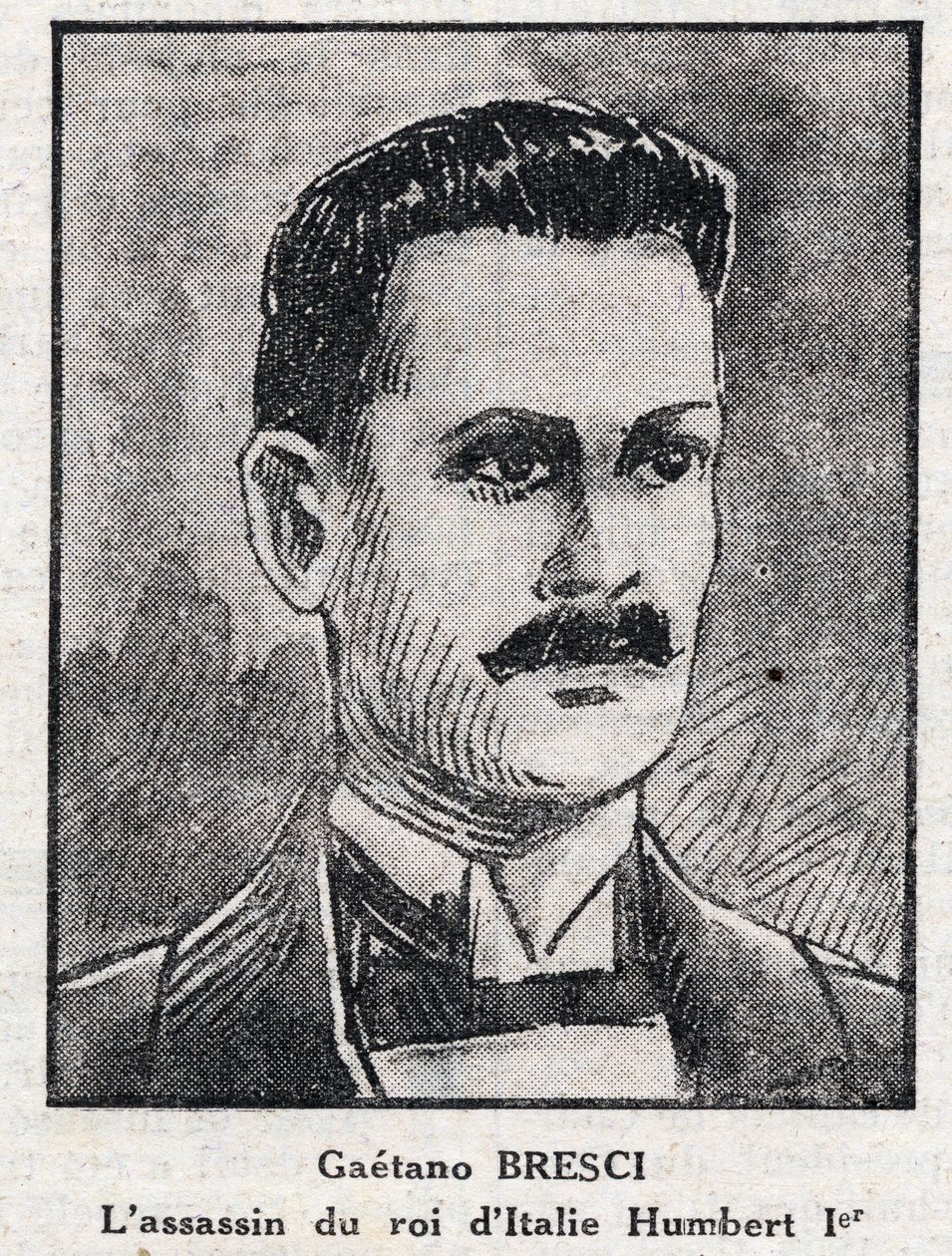 Gaetano Bresci (1869-1901), olasz anarchista portréja, aki meggyilkolta I. Humbert királyt (I. Umberto) alkotó: Anonymous Anonymous