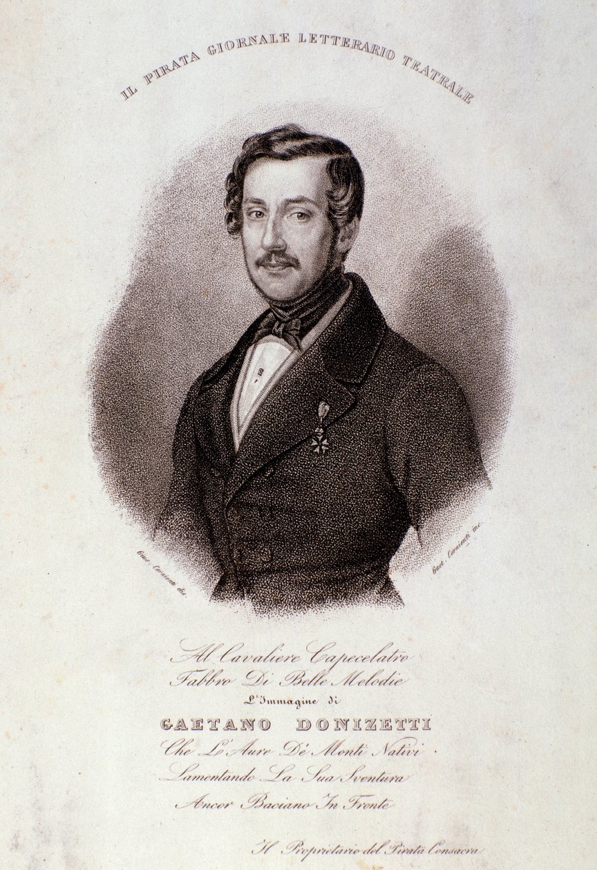 Gaetano Donizetti portréja (metszet) alkotó: Anonymous Anonymous