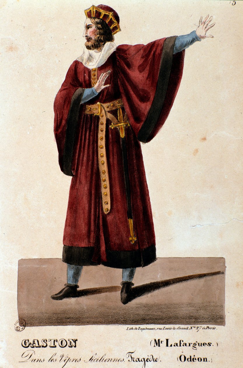 Gaston portréja Lafargues tolmácsolásában Giuseppe Verdi A szicíliai vesperás (I vespri siciliani) operájában alkotó: Anonymous Anonymous