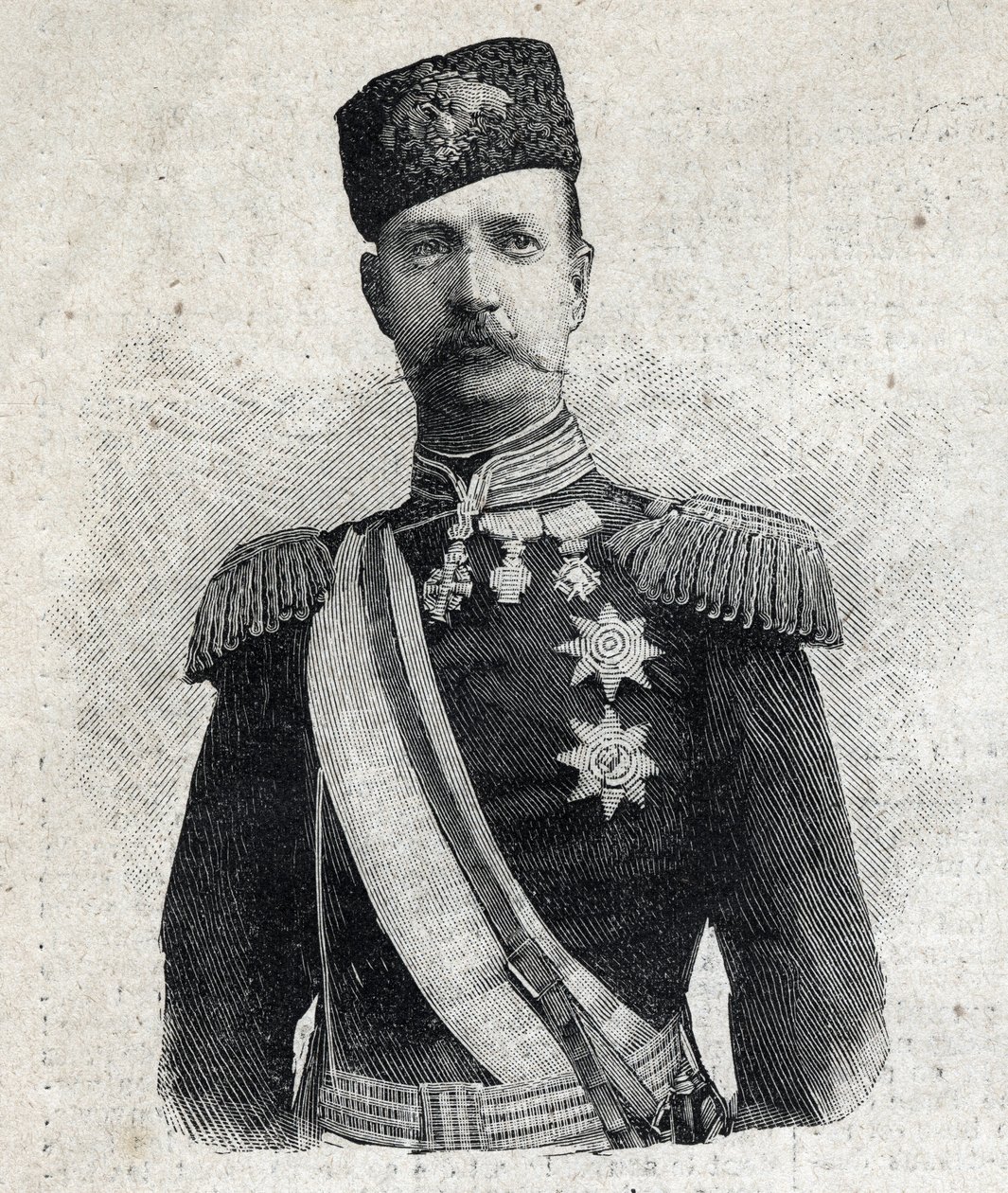 I. György görög király (1845-1913) portréja. Metszet a „Le Peute Parisien”-ben alkotó: Anonymous Anonymous