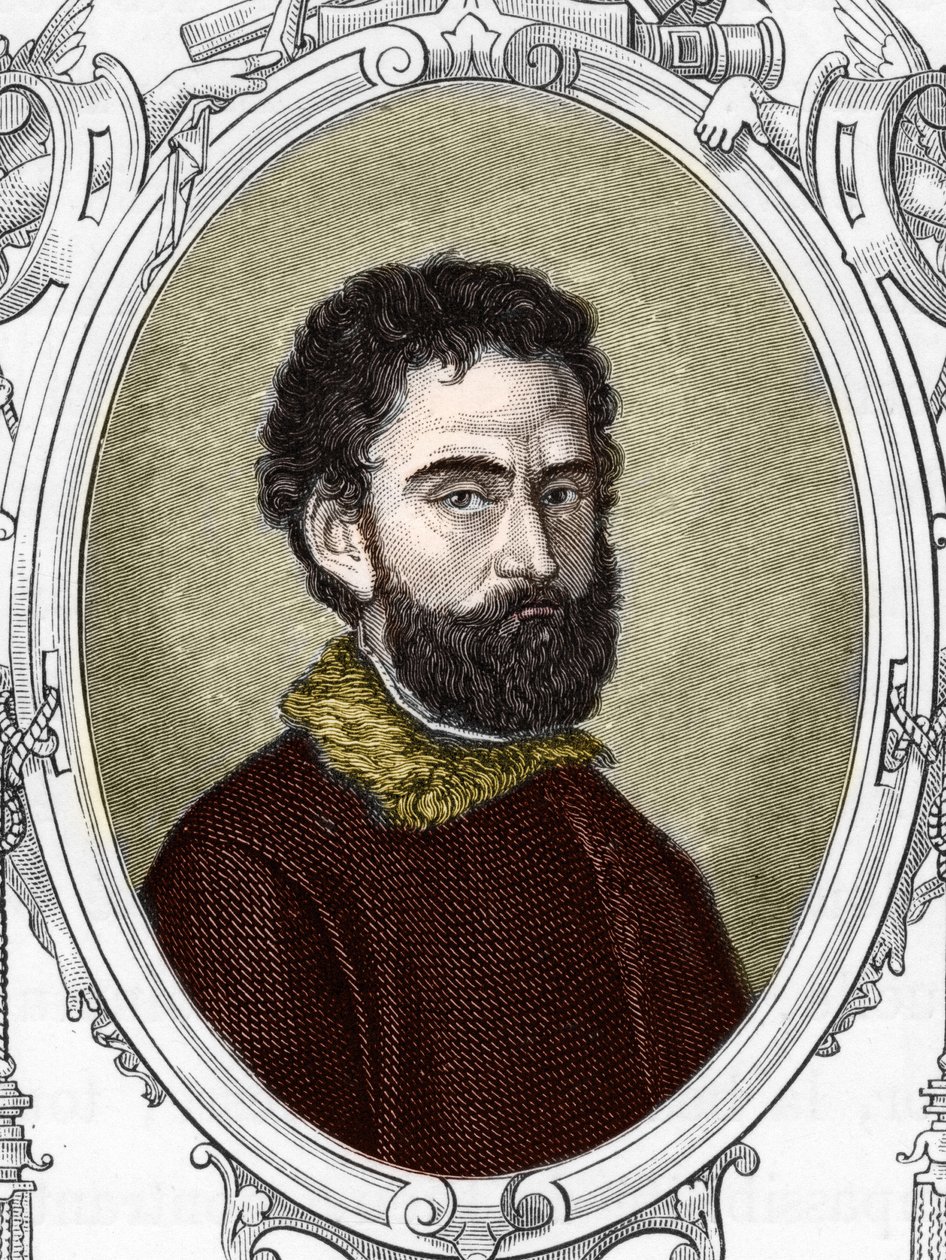 Giorgio da Castelfranco dit Giorgione (1477/8-1510) portréja. Armengaud 1859-es metszete Európa - Olaszország galériáiban. Magángyűjtemény. alkotó: Anonymous Anonymous