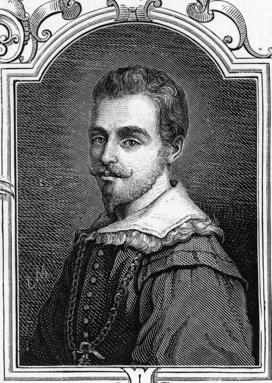 Giulio Cesare Procaccini (1574-1625) olasz festő portréja. Armengaud 1859-es metszete Európa - Olaszország galériáiban. Magángyűjtemény. alkotó: Anonymous Anonymous