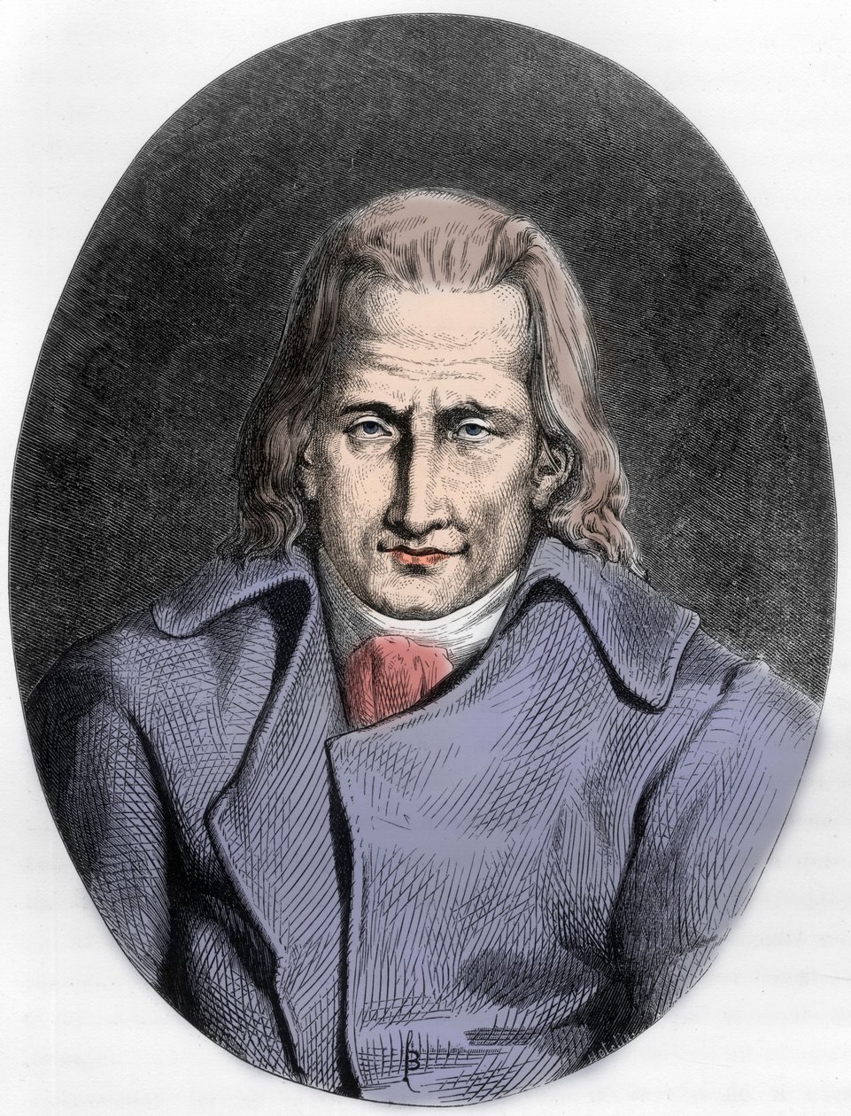 Jacques Cazotte francia író portréja - Jacques Cazotte (1719-1792) portréja - 1863-as metszet a "" Le Livre Rouge - Histoire De L
