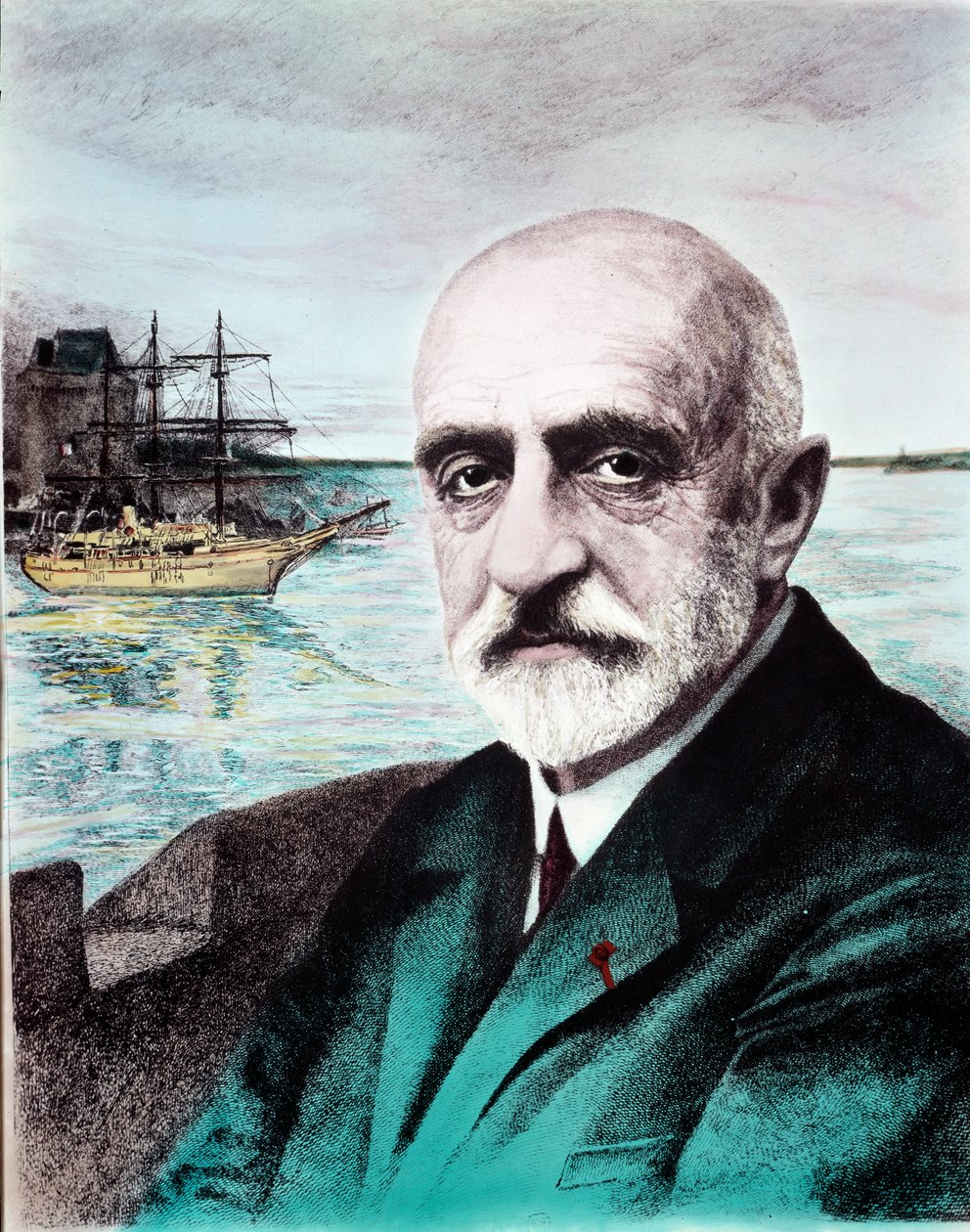 Jean Baptiste Charcot (1867-1936) orvos, a sarki zónák felfedezője portréja. 20. századi Magángyűjtemény alkotó: Anonymous Anonymous