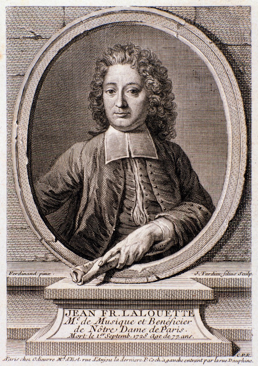 Jean Francois Lalouette (1651-1728) angol zeneszerző és rendező portréja, Gravírozás. 18. század. Milánói magángyűjtemény alkotó: Anonymous Anonymous