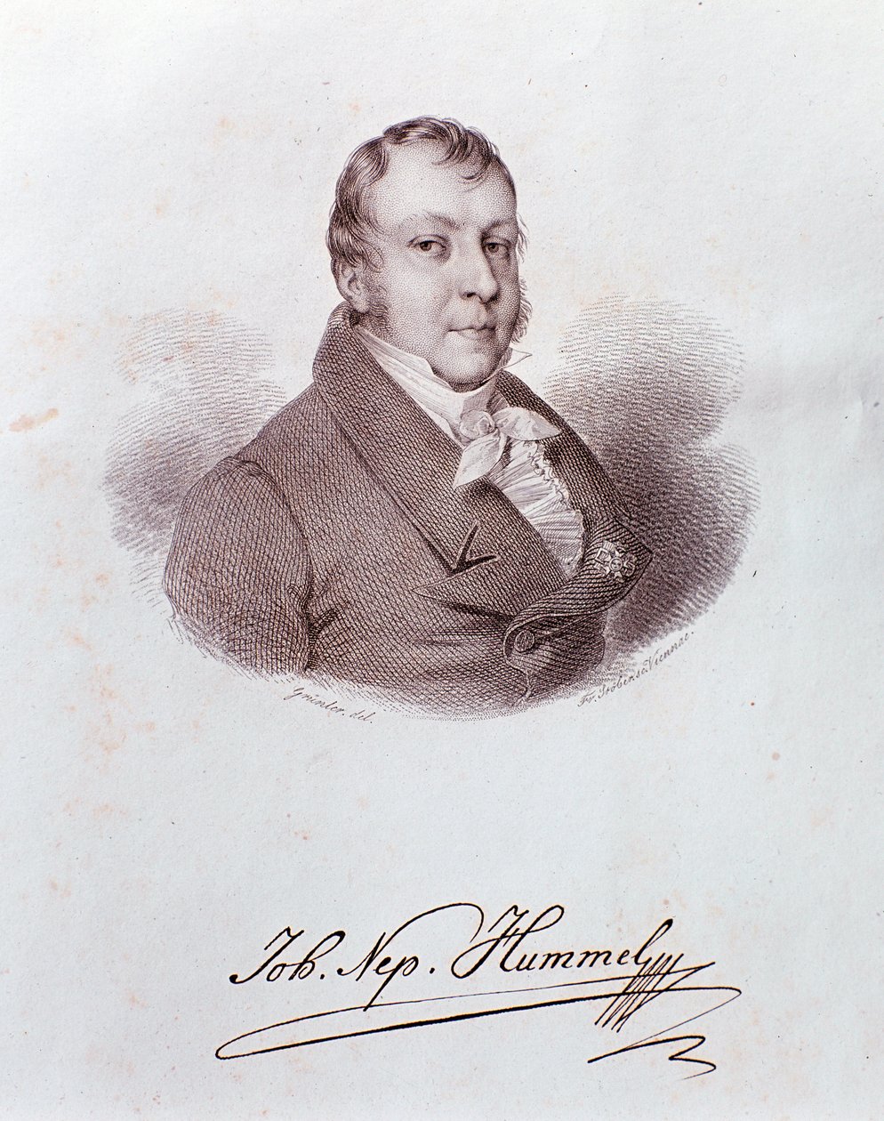 Johann Nepomuk Hummel portréja (metszet alkotó: Anonymous Anonymous