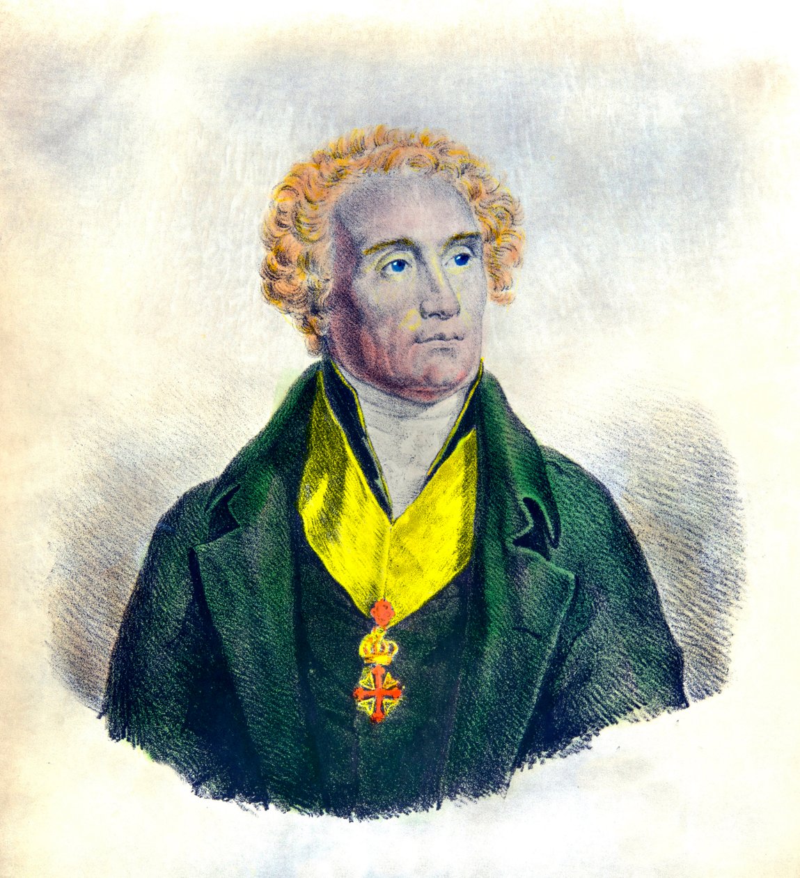Joseph De Maistre (1753-1821) politikus, filozófus, bíró és történész portréja (a Szent Maurice és Lázár Rend jelvényével), Privee Collection alkotó: Anonymous Anonymous