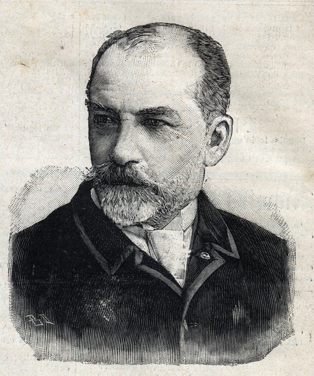 Leon Bonnat (1833-1922), francia festő, a Societe des Artistes Français akkori elnöke portréja. Metszet a „Le Peute Parisien”-ben alkotó: Anonymous Anonymous