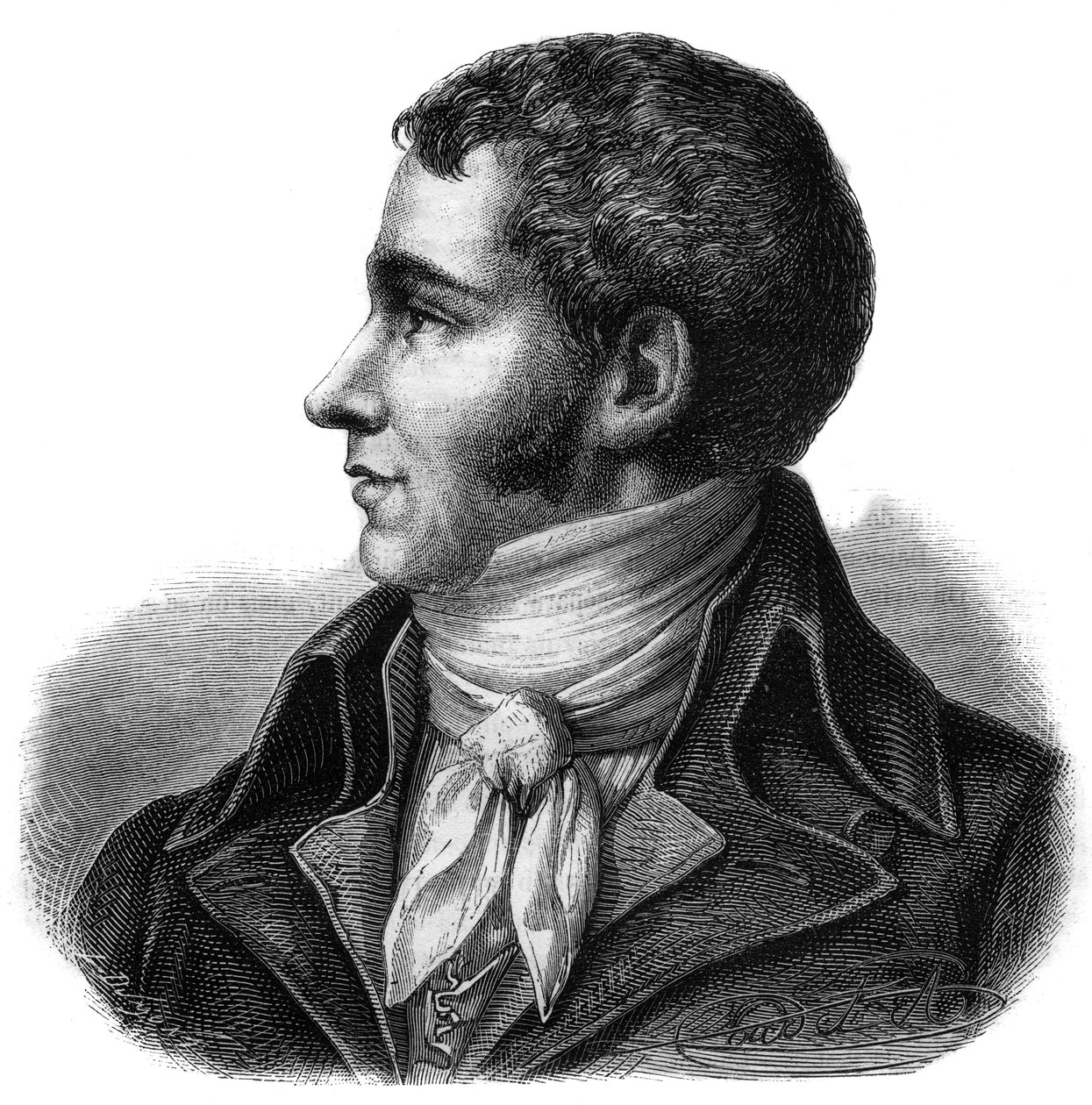 Marc David Alba Lasource (1763-1793) portréja, Tarn helyettese a nemzeti kongresszuson - Alphonse de Lamartine (1790-1869) metszet a „Histoire des Girondins”-ba, 1865-1866 - Magángyűjtemény alkotó: Anonymous Anonymous