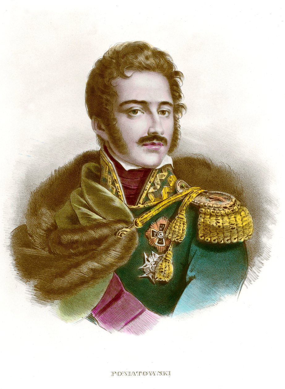 Marechal Joseph (Jozef) Antoni Poniatowski (1763-1813) lengyel tiszt portréja. századi magángyűjtemény metszete alkotó: Anonymous Anonymous