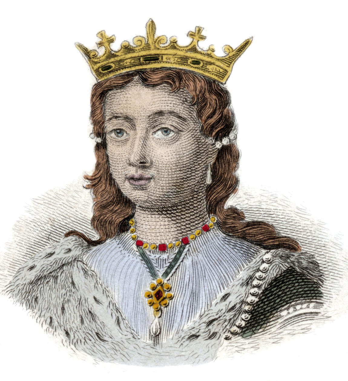 Anjou Margarita, angol királynő portréja (1429-1482) Metszet a XIX. milánói alkotó: Anonymous Anonymous